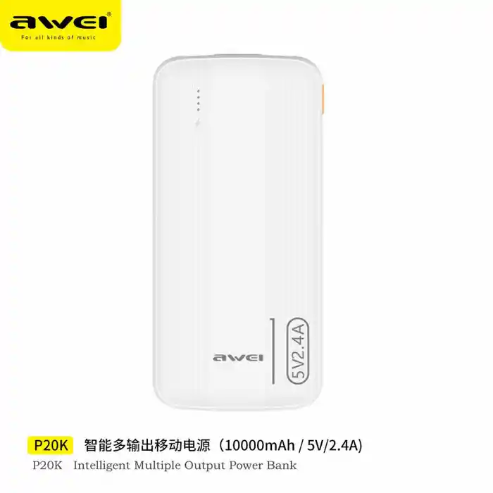 Awei P20K 10000mAh 2.4A Slim Dual Output Power bank